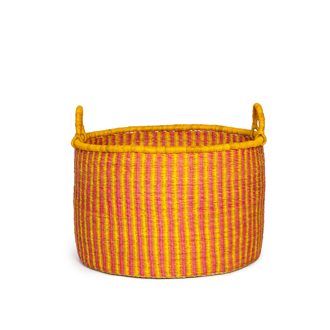 Marigold Hand-Woven Storage Basket with Handle