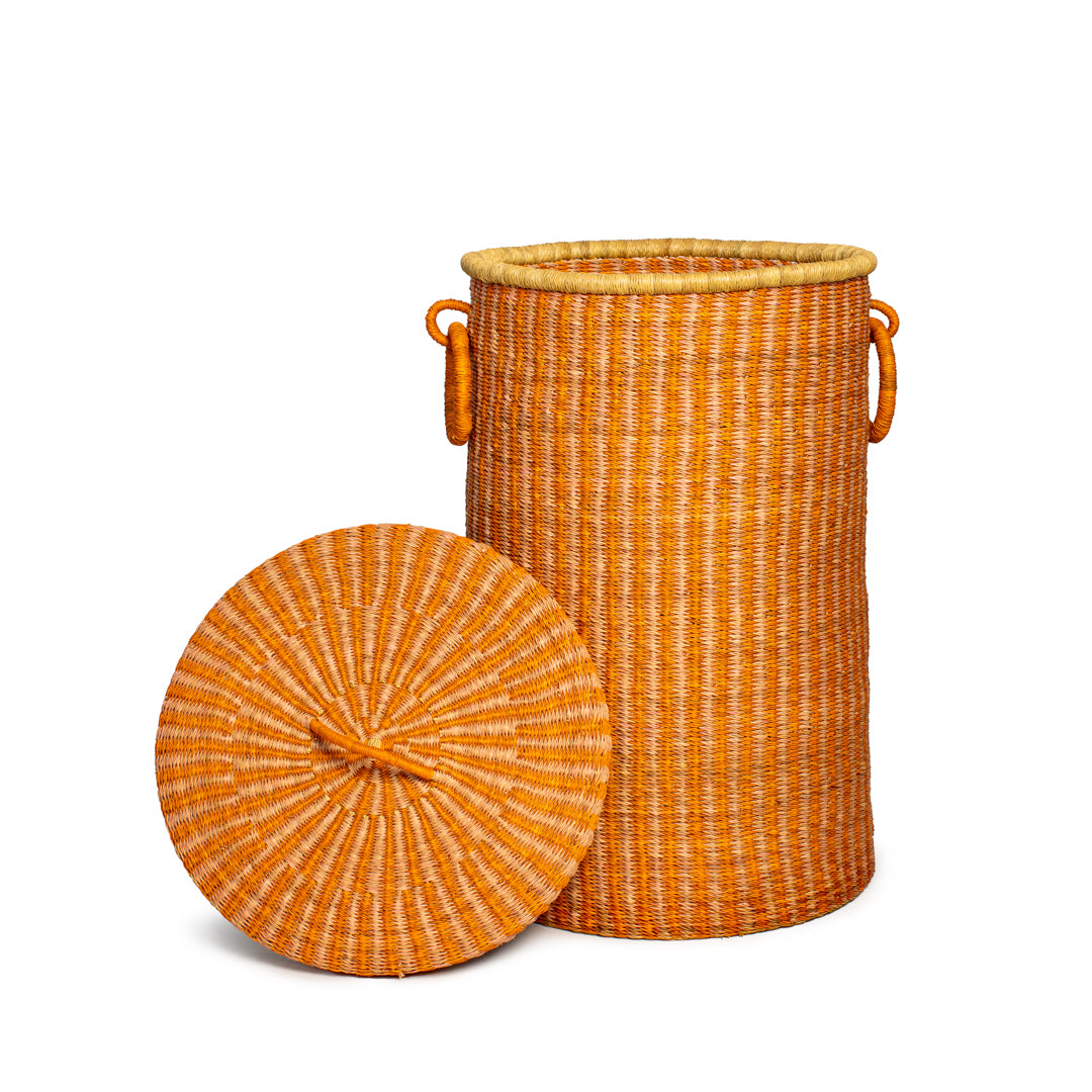 Gillyflower Hand-Woven Lidded Laundry Basket