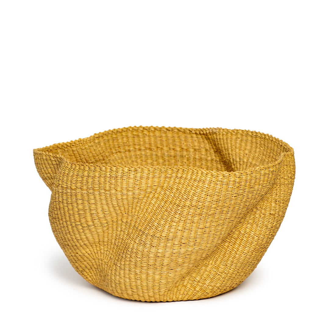 Natural Hand-Woven Wave Basket