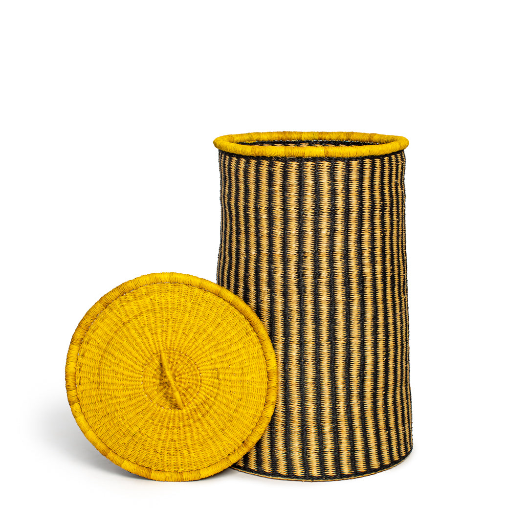 Vine Hand-Woven Lidded Laundry Basket